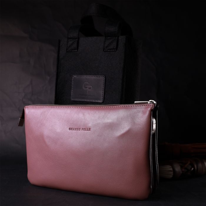 Сумка Grande Pelle Из натуральной кожи Пудровая (11634) изображение 11