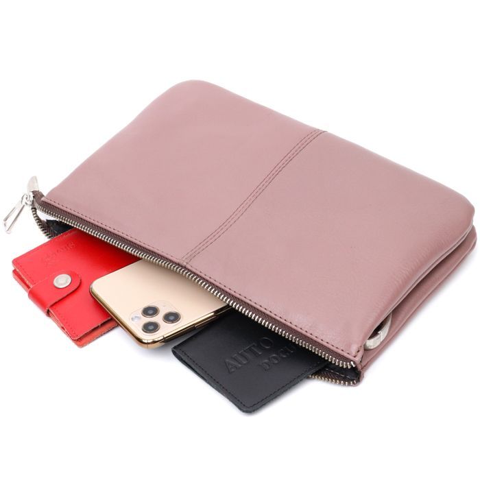 Сумка Grande Pelle Из натуральной кожи Пудровая (11634) изображение 8