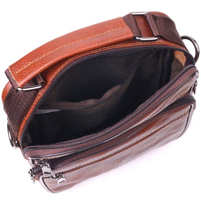 Сумка Vintage С ручкой кожаная Рыжая (21277) изображение 6