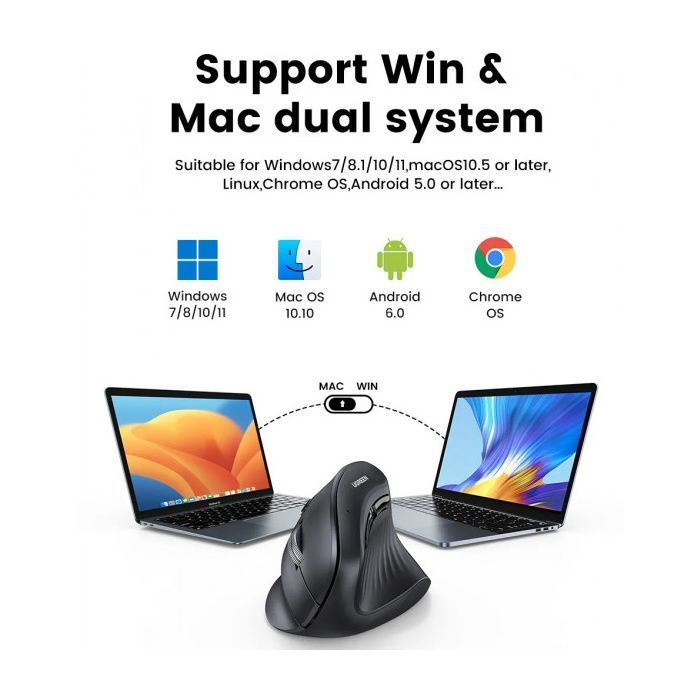 Мишка Ugreen MU008 Vertical Wireless Black (25444) зображення 6