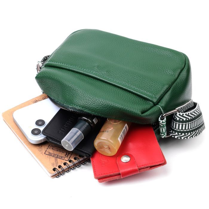 Сумка Vintage Из натуральной кожи Зеленая (22603) изображение 9