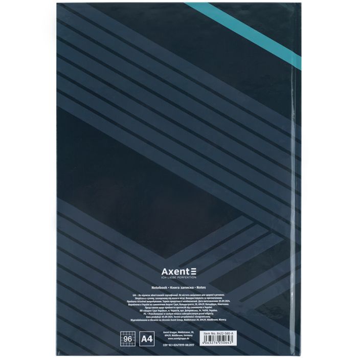 Книга записная Axent Lines А4, 96 листов, клетка, серая (8422-580-A) изображение 5
