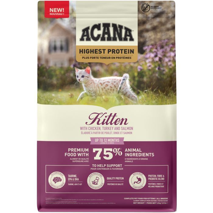 Сухой корм для кошек ACANA Highest Protein Kitten Recipe 1.8 кг (0064992723255)