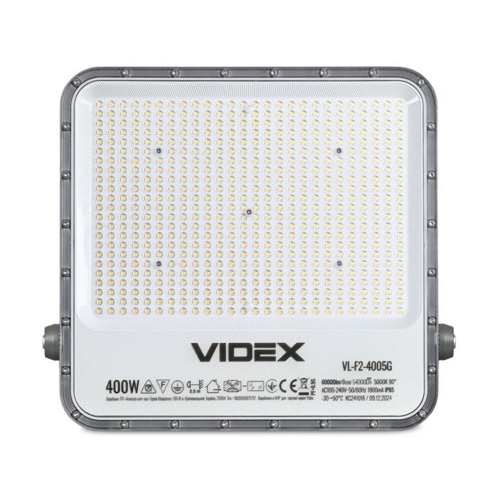 Прожектор Videx LED  PREMIUM F2 400W 5000K 220V (VL-F2-4005G) зображення 2