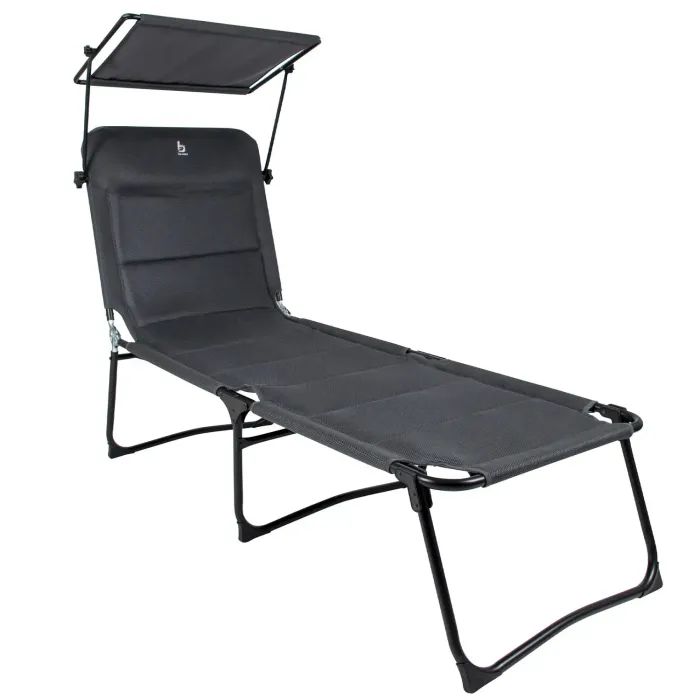 Раскладушка Bo-Camp Sun Lounger With Sunscreen 5 Positions Grey (1304492) (DAS303260)