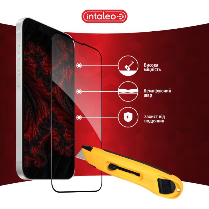 Стекло защитное Intaleo Full Glue Apple iPhone 16E Black (1283126614316) изображение 5