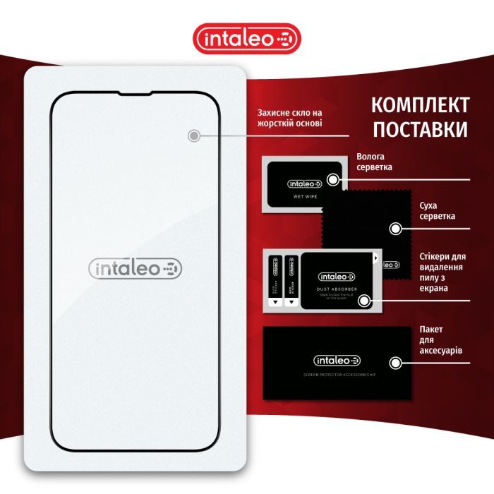 Стекло защитное Intaleo Full Glue Apple iPhone 16E Black (1283126614316) изображение 8