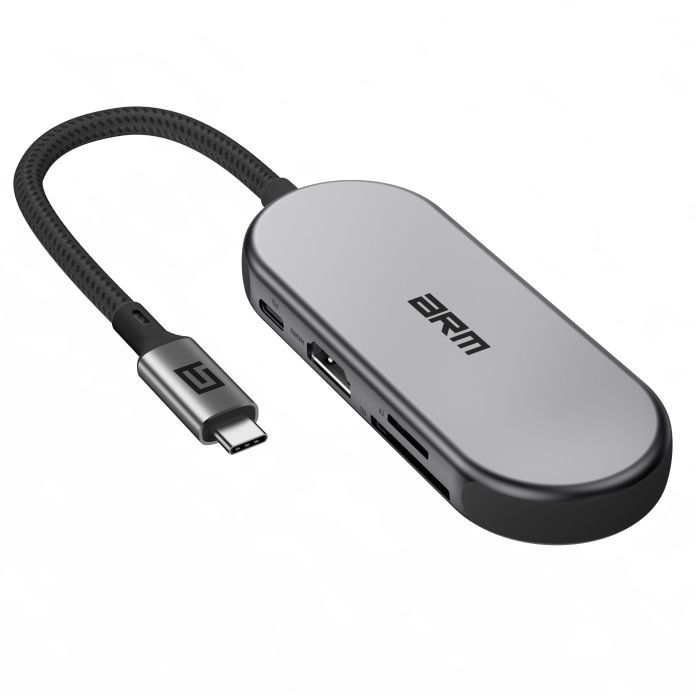 Концентратор Armorstandart USB-C to HDMI 4K, PD, 3USB, SD, microSD Grey (ARM69366) изображение 2