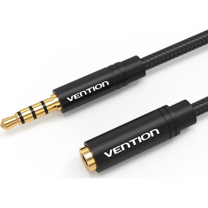 Кабель мультимедийный 3.5mm M to 3.5mm F 1.0m black Vention (BHBBF) изображение 3