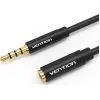 Кабель мультимедійний 3.5mm M to 3.5mm F 1.0m black Vention (BHBBF) зображення 3