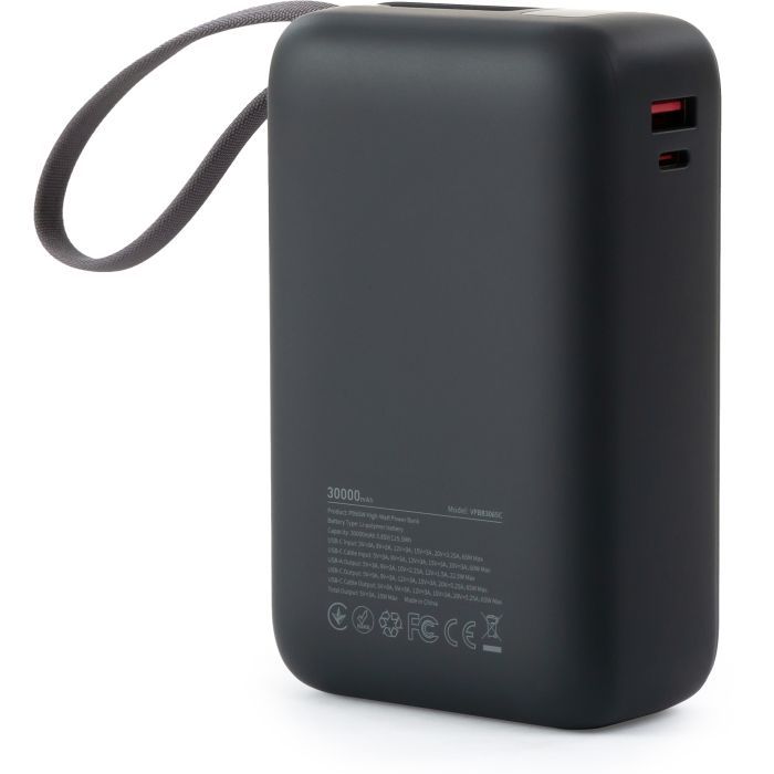 Батарея універсальна Vinga 30000 mAh 65W Display Cable (VPBB3065C) зображення 2