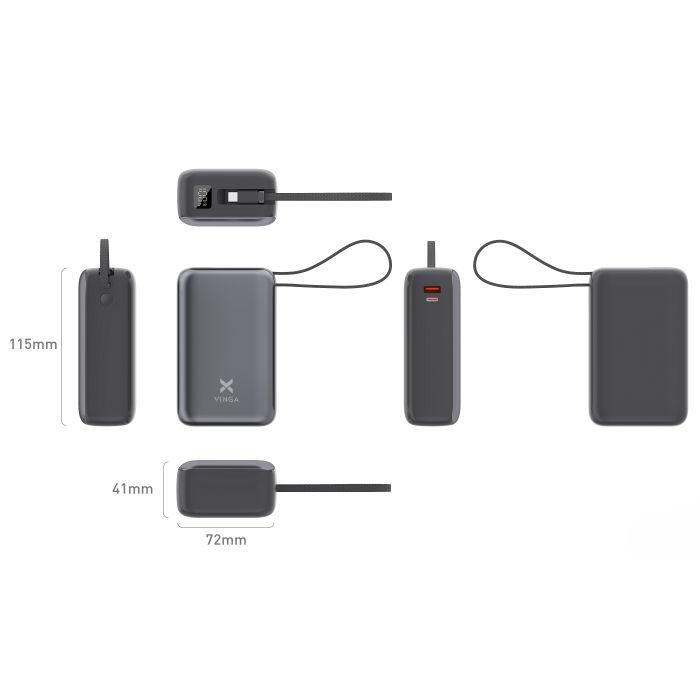Батарея універсальна Vinga 30000 mAh 65W Display Cable (VPBB3065C) зображення 4