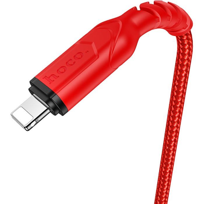 Дата кабель USB 2.0 AM to Lightning 1.0m 2.4A nylon X59 blue HOCO (6931474744883) изображение 2