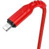 Дата кабель USB 2.0 AM to Lightning 1.0m 2.4A nylon X59 red HOCO (6931474744876) изображение 2