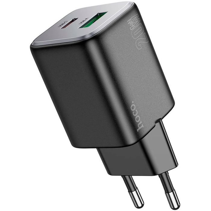 Зарядное устройство HOCO N41 Almighty 1xUSB-C PD20W + 1xUSB QC3.0 Black (6942007617024) изображение 3