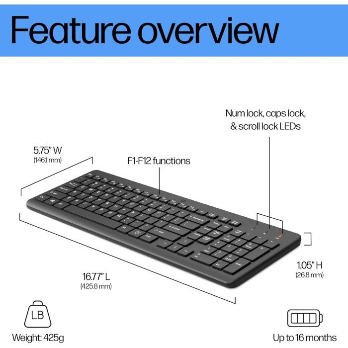 Клавиатура HP 220 Wireless UA Black (805T2AA) изображение 2