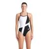 Купальник Arena Diamond Swimsuit Lightdrop Bac 007757-510 чорний, білий 42 (3468337387800)