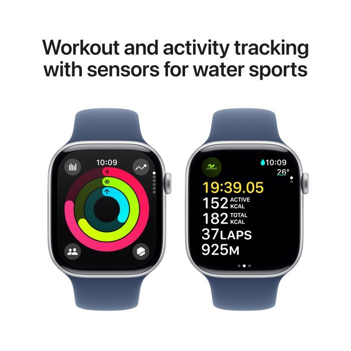Смарт-часы Apple Watch Series 10 GPS + Cellular 42mm Jet Black Aluminium Case with Black Sport Band - M/L (MWX73QH/A) изображение 4
