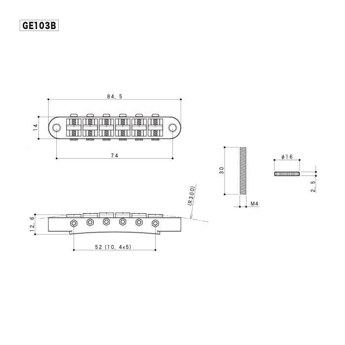 Бридж для гитары Gotoh GE103B CK изображение 2