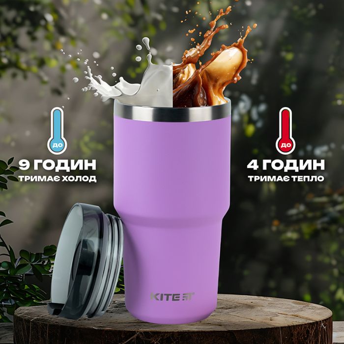Термокружка Kite 600 мл фіолетова (K24-1206-2) изображение 9