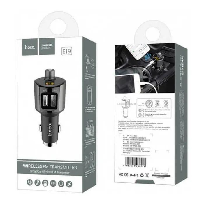FM модулятор HOCO E19, Black, Box изображение 3