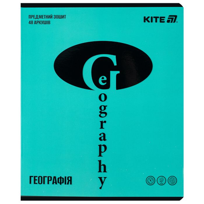 Тетрадь Kite предметная Bright 48 листа, клетка, география (K25-240-15)