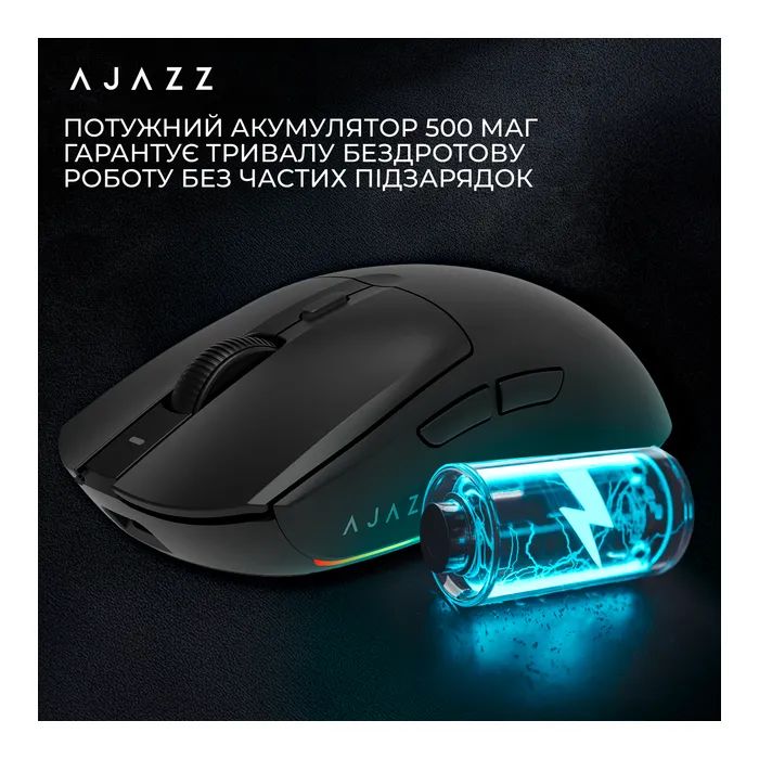 Мишка Ajazz AJ139 V2 MC Wireless/Bluetooth/USB White (AJ139-V2-MC-W) зображення 11