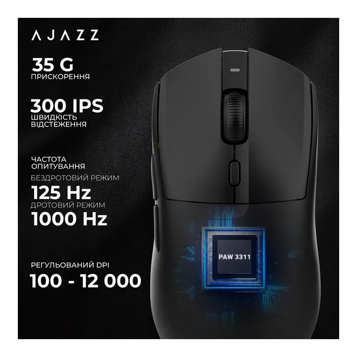 Мишка Ajazz AJ139 V2 MC Wireless/Bluetooth/USB White (AJ139-V2-MC-W) зображення 12