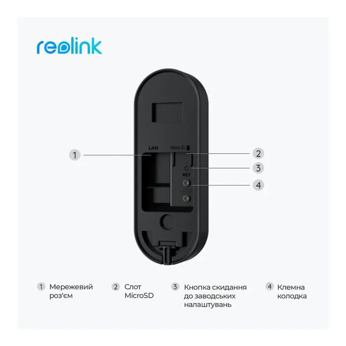 Дверний дзвінок Reolink Video Doorbell WiFi (D340W) зображення 3