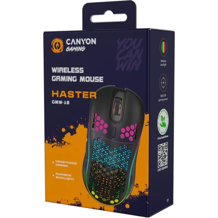 Мишка Canyon Haster GMW-18 Wireless Black (CND-SGMW18) зображення 6