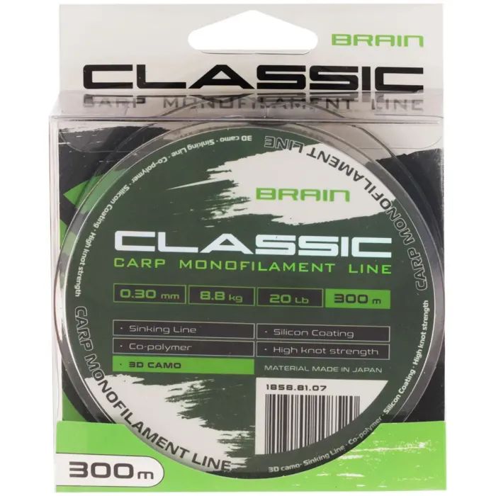 Леска Brain Classic Carp Line 3D (camo) 300m 0.25mm 15lb 6.6kg (1858.81.05) изображение 2