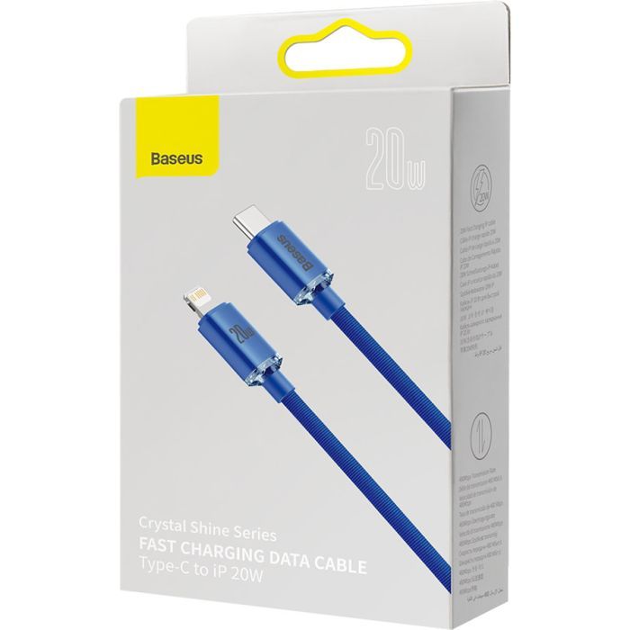 Дата кабель USB-C to Lightning 1.2m 20W blue Baseus (CAJY000203) изображение 5