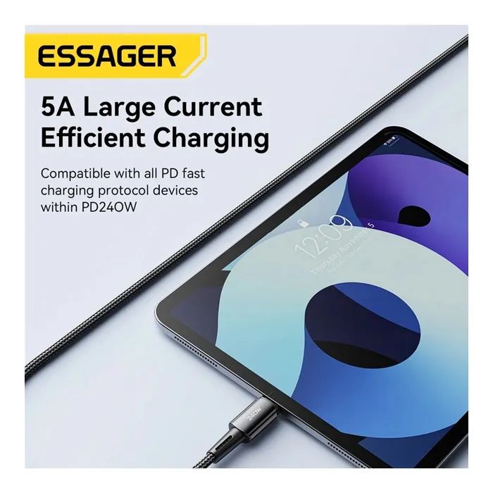 Дата кабель USB-C to USB-C 1.0m 240W Essager (EXCTT3-CG0G-P) изображение 6