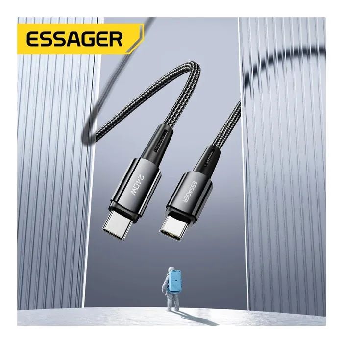 Дата кабель USB-C to USB-C 1.0m 240W Essager (EXCTT3-CG0G-P) изображение 9
