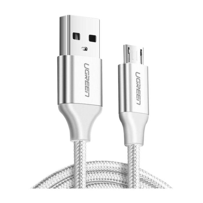 Дата кабель USB 2.0 AM to Micro 5P 1.5m 2A US290 white Ugreen (60152)