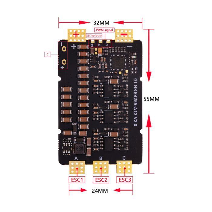 Регулятор ходу (ESC) HAKRC 4225 120A 12S (HAK4225) зображення 4