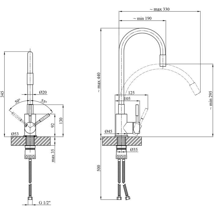 Змішувач Kroner Klassisch-ESG035BLK (CV024353) зображення 8