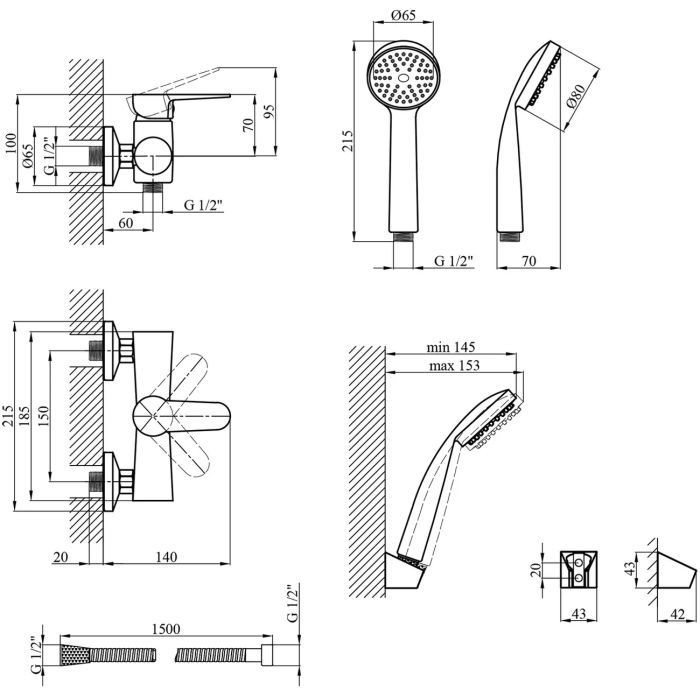 Душовий гарнітур Kroner Elbe-C050 (CV017354) зображення 7