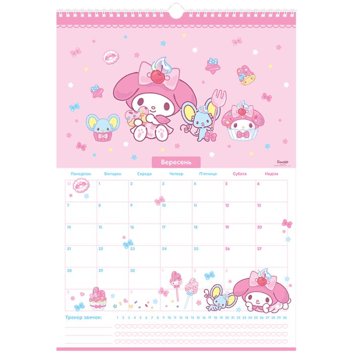 Календар Kite планер настінний Hello Kitty 2026 рік (HK26-440) зображення 10
