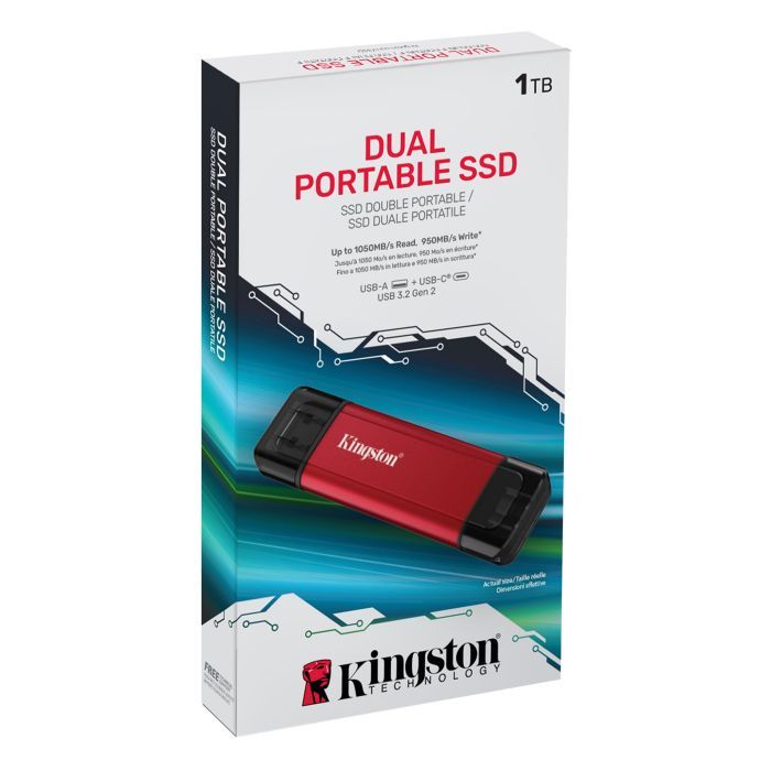 Накопичувач SSD USB Type-C 512GB Dual Portable Kingston (SPSD/512GB) зображення 4