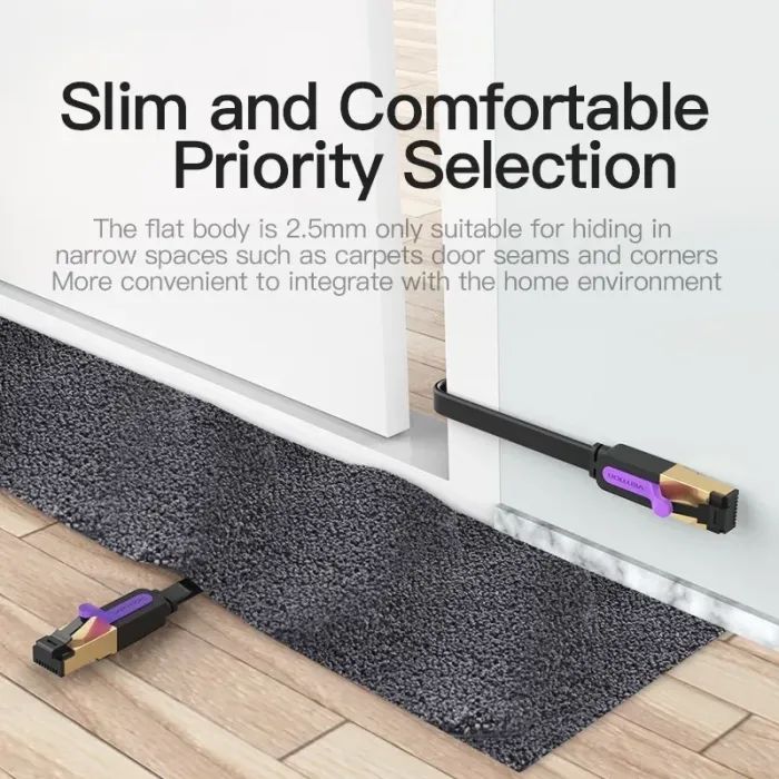 Патч-корд 2м, FTP cat 7 RJ-45 black Vention (ICABH) зображення 5