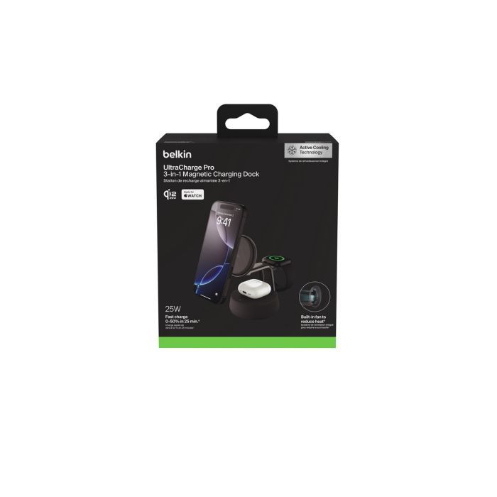 Зарядное устройство Belkin UltraCharge Pro Wireless 3-in-1 25W sand (WIZ040KQSD) изображение 8