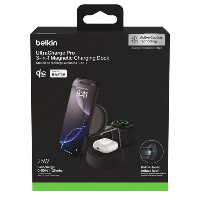 Зарядное устройство Belkin UltraCharge Pro Wireless 3-in-1 25W sand (WIZ040KQSD) изображение 8