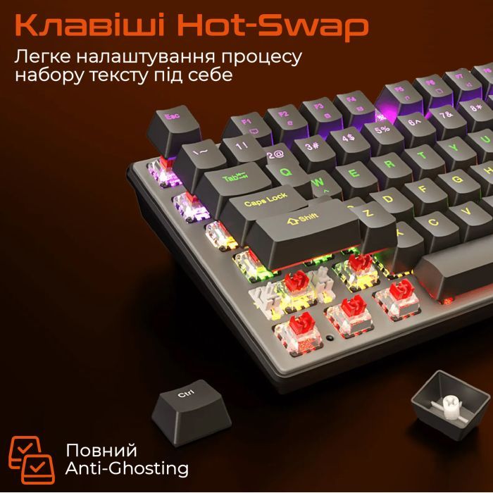 Клавиатура Meetion MK009 RD USB Type-C Black (MT-MK009RD-A-RUA) изображение 4