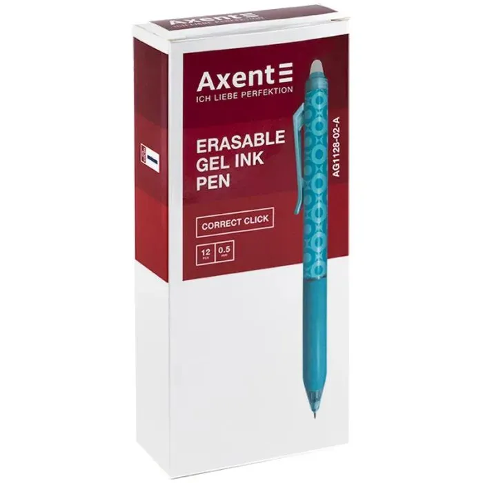 Ручка гелевая Axent автоматическая «пиши-стирай» Correct Click, синий (AG1128-02-A) изображение 3