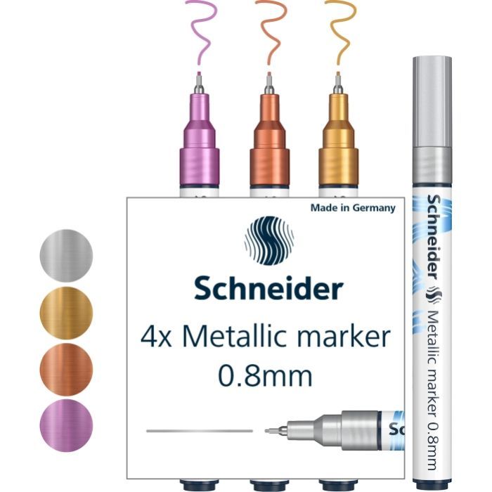Набор маркеров Schneider металлик Paint-It 0,8 мм 4 шт (ML01011501) изображение 4