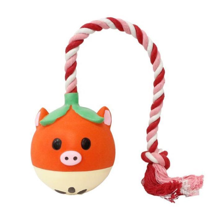 Игрушка для собак MISOKO&CO Яблоко с веревкой 40 см красное (BEIRJ06913)