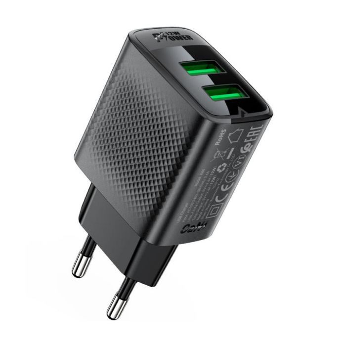 Зарядное устройство Acefast 2xUSB 12W A86 black (6974316283270) изображение 3