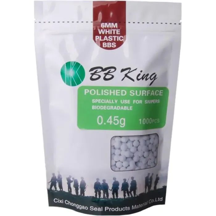 Страйкбольные шарики BB King Biogradable 6 мм 0,45 г 1000 шт/уп (1401.00.11)