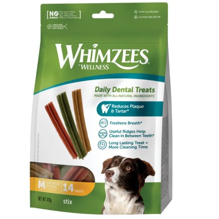 Ласощі для собак Whimzees Stix M 14 шт (8718627752524)